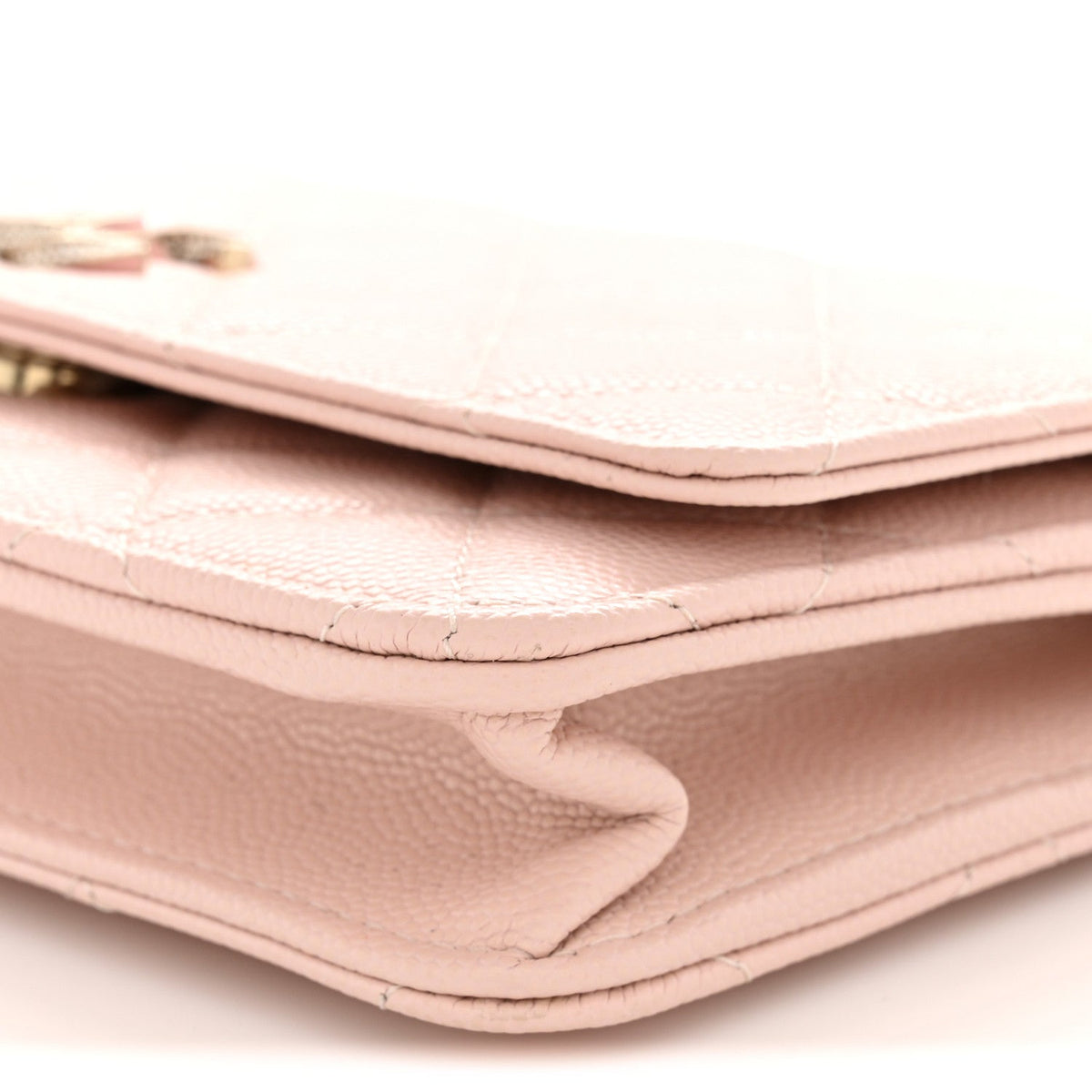 Quilted Caviar Wallet Bag - Pink