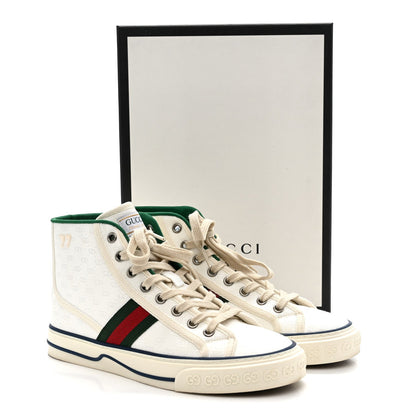 Gucci Canvas Women's 1977 Tennis High Top Sneakers 37 White