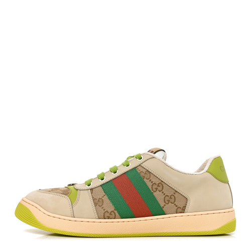Nubuck Monogram Web Screener Sneakers 9 Beige Green Multicolor