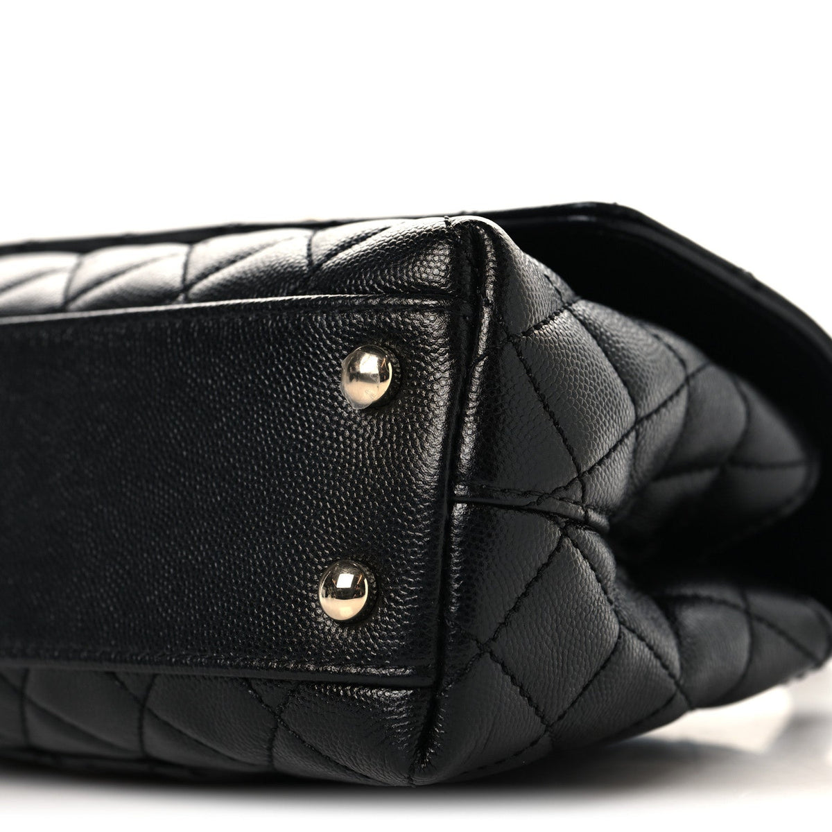 Mini Quilted Caviar Flap Shoulder Bag - Black