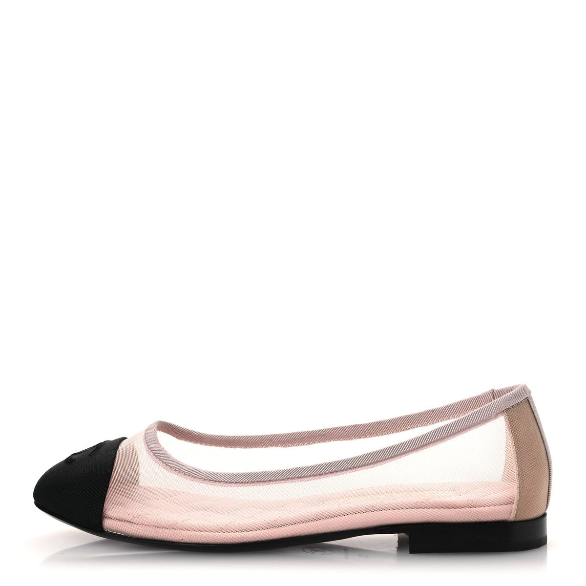Mesh Grosgrain CC Ballerina Flats Pink Black