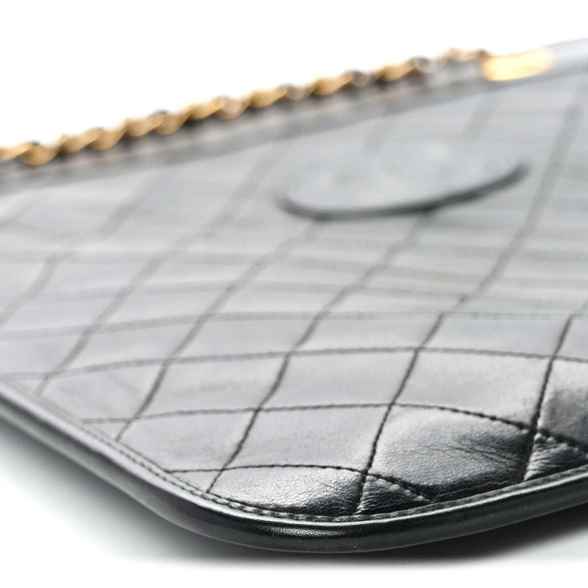 Quilted Lambskin Shoulder Bag - Black