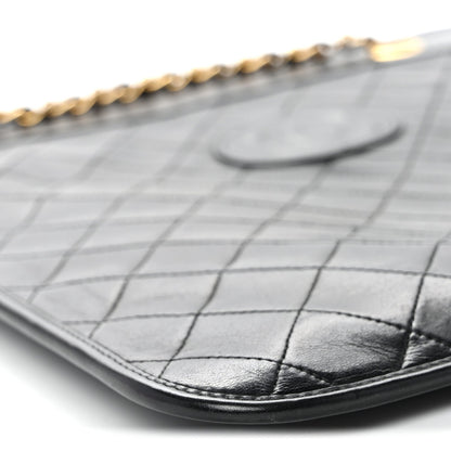 Quilted Lambskin Shoulder Bag - Black