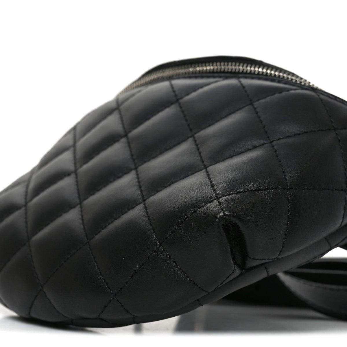 Quilted Calfskin Belt Bag - Black