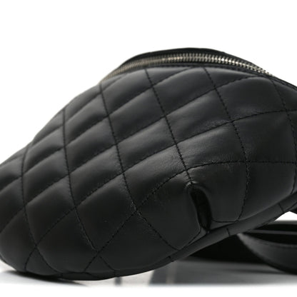 Quilted Calfskin Belt Bag - Black