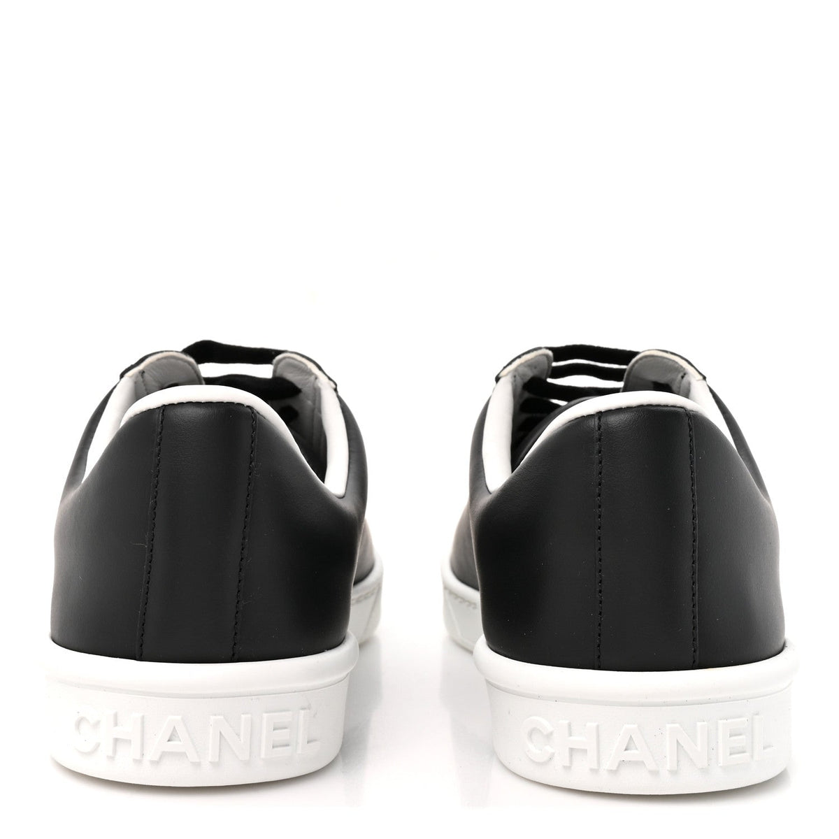 Chanel Calfskin Women's CC Uniform Sneakers 39 Black