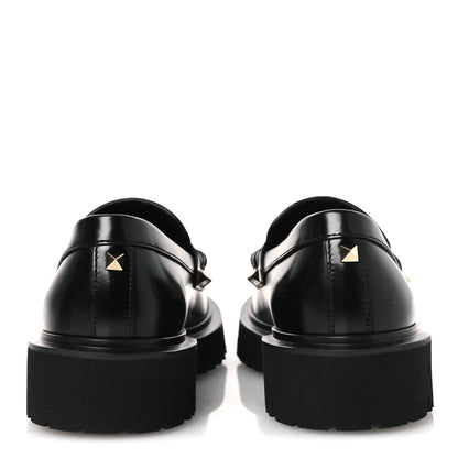Valentino Garavani Calfskin Women's Rockstud Loafers 35 Black