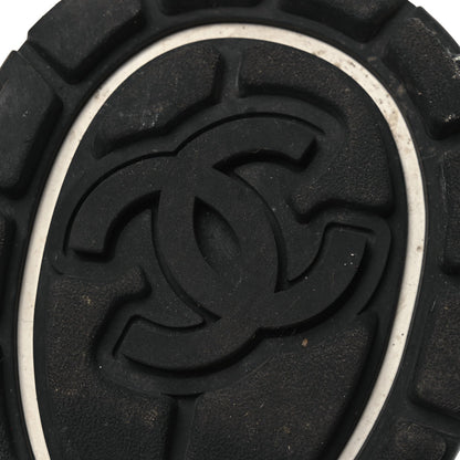 Chanel Fabric Laminated Calfskin Stretch CC Women's Sneakers
