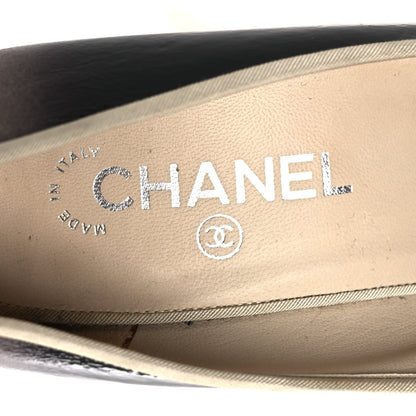 Chanel Patent Ombre Women's Pumps 40 Beige Black