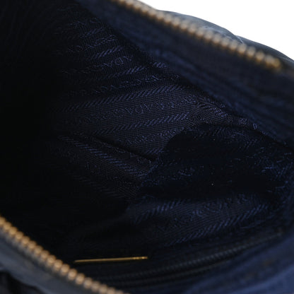 Quilted Nylon Shoulder Bag - Blue