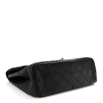 Quilted Calfskin Flap Shoulder Bag - Black