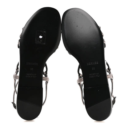 Hermès Metallic Nappa Women's Naos Sandals 38 Champagne