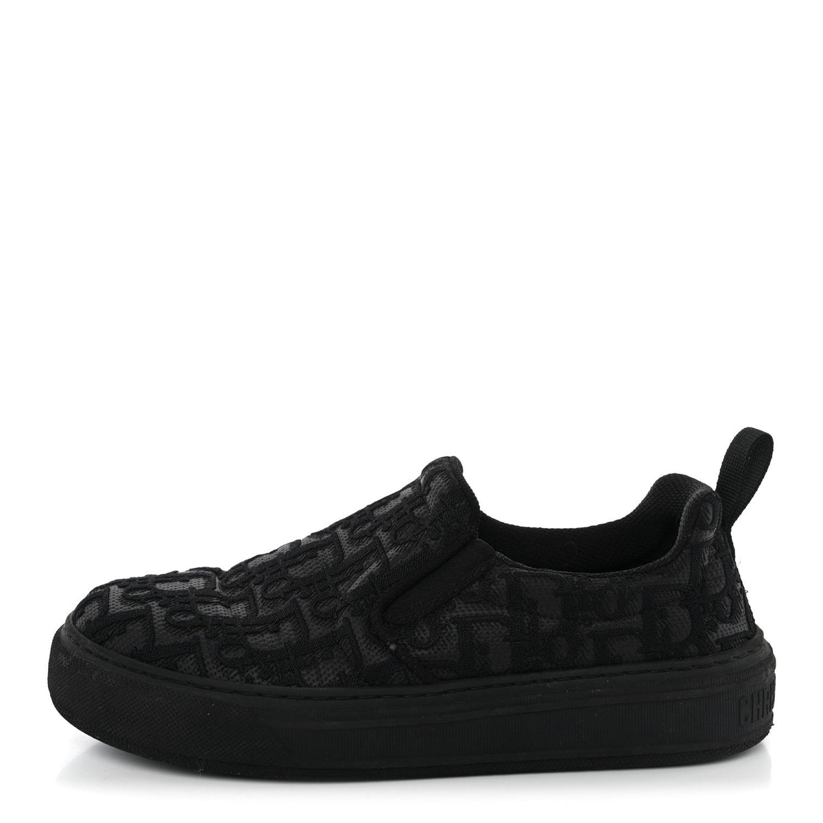 Shiny Technical Fabric Oblique Embroidered Solar Slip On Sneakers Blac