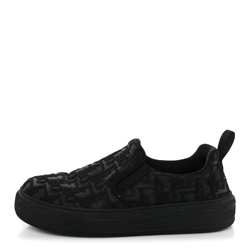 Shiny Technical Fabric Oblique Embroidered Solar Slip On Sneakers Blac