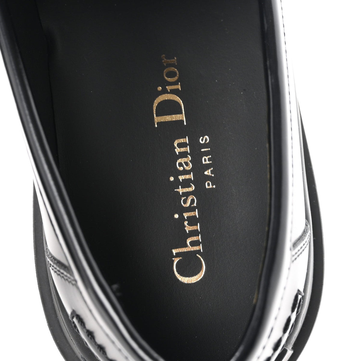 Christian Dior Brushed Calfskin Rubber Women's Dior Code 35mm Loafers 39 Black