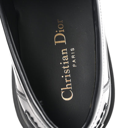 Christian Dior Brushed Calfskin Rubber Women's Dior Code 35mm Loafers 39 Black