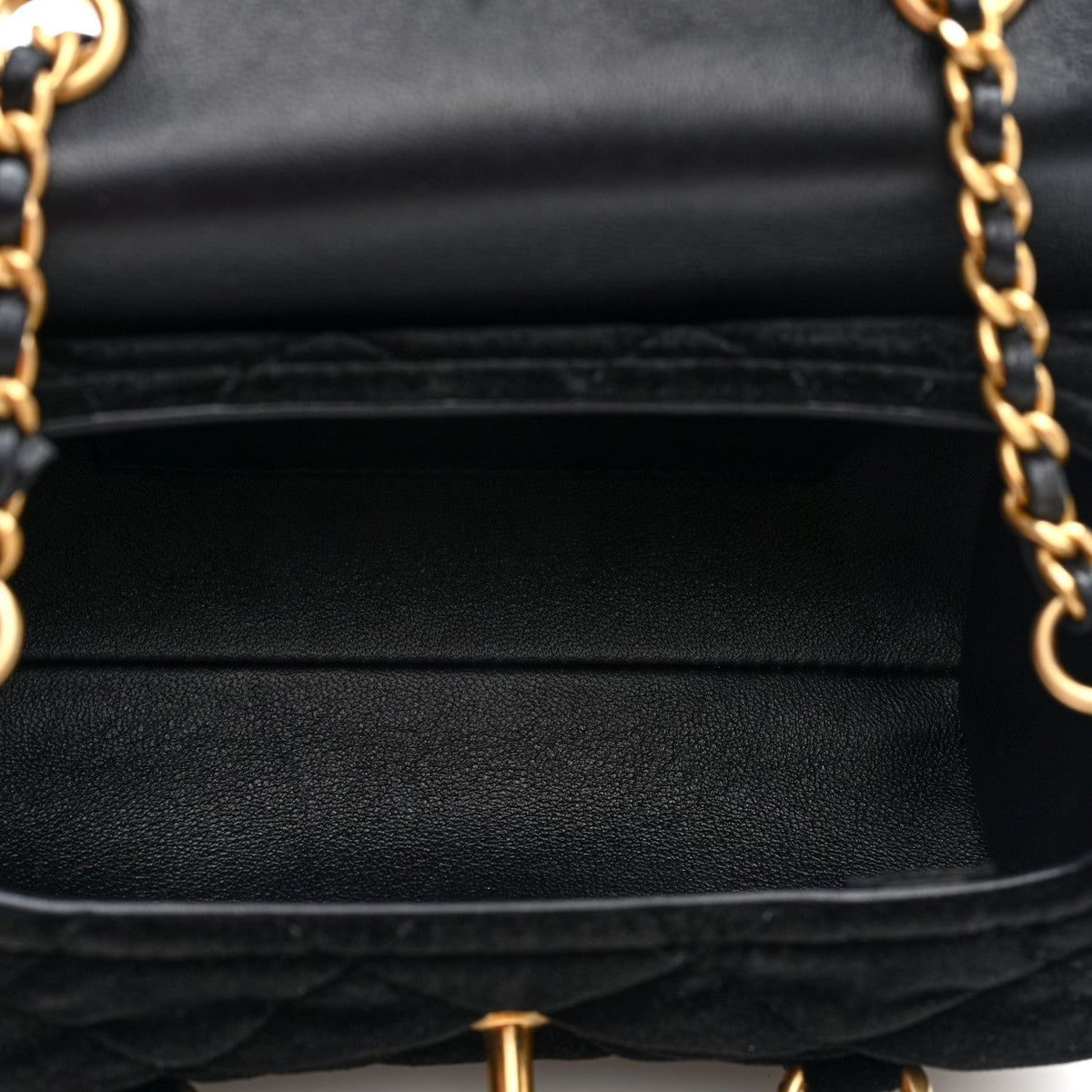 Mini Quilted Flap Shoulder Bag - Black