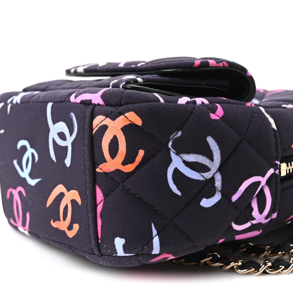 Mini Quilted Fabric Backpack - Black
