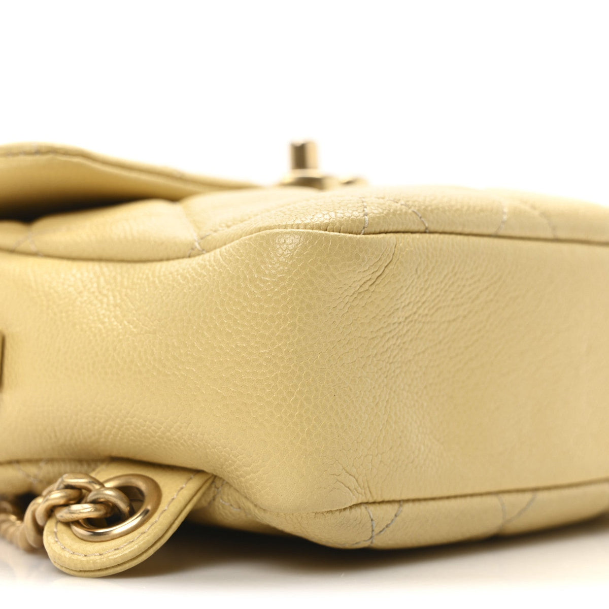 Quilted Caviar Backpack - Yellow