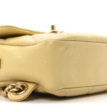 Quilted Caviar Backpack - Yellow