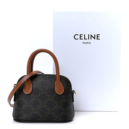 Mini Calfskin Canvas Handbag - Tan
