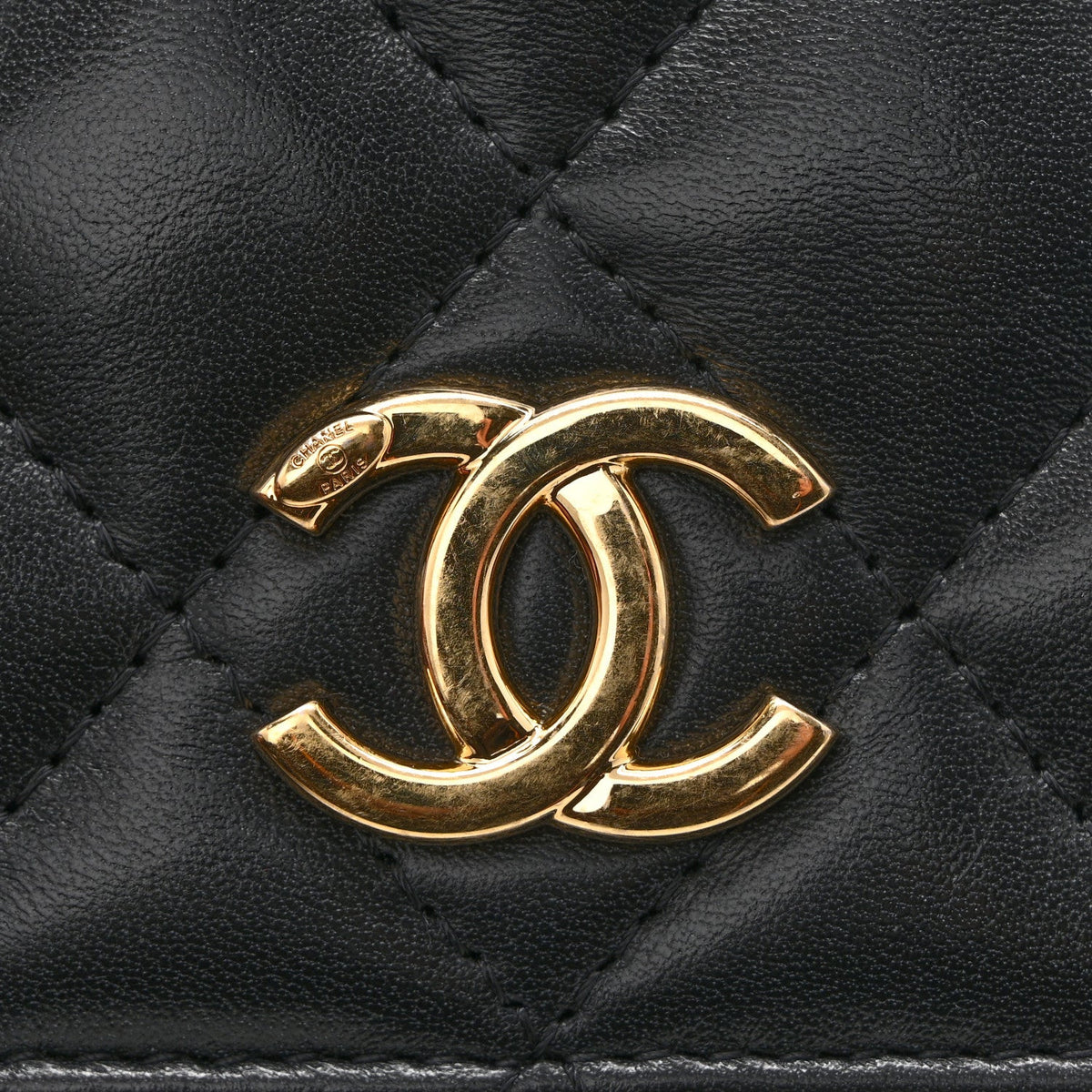 Mini Quilted Lambskin Wallet Bag - Black