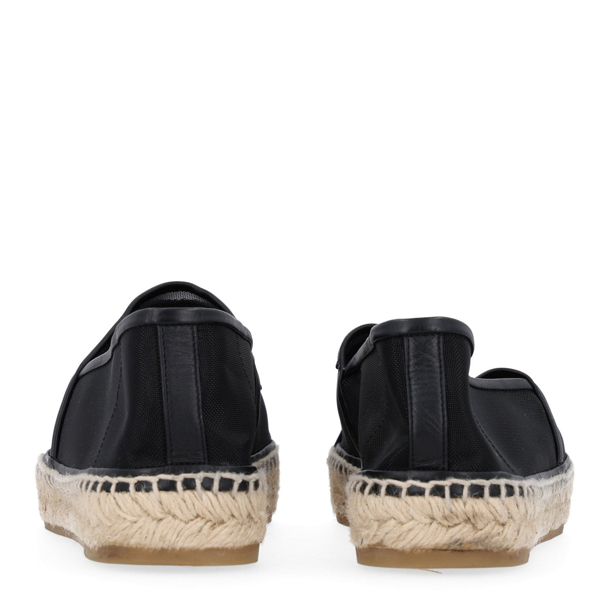 Chanel Mesh Grosgrain Women's CC Espadrilles 40 Black