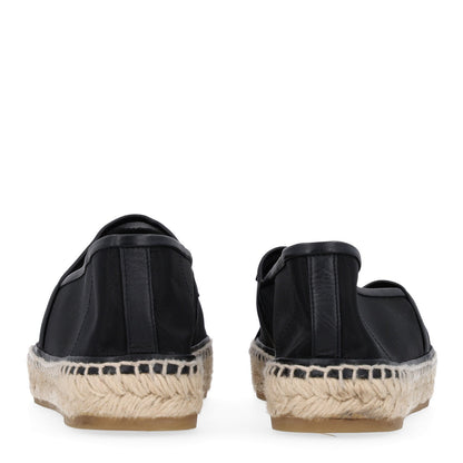 Chanel Mesh Grosgrain Women's CC Espadrilles 40 Black