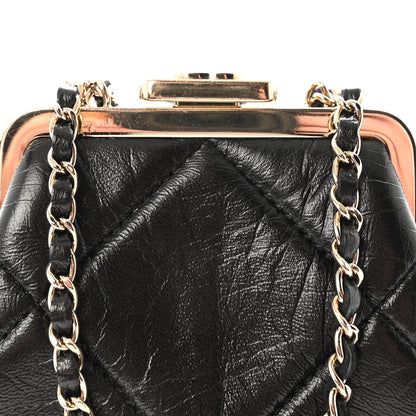 Quilted Lambskin Clutch Bag - Black