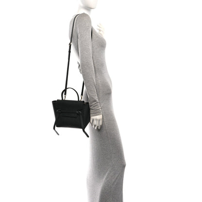 Nano Calfskin Belt Bag - Black