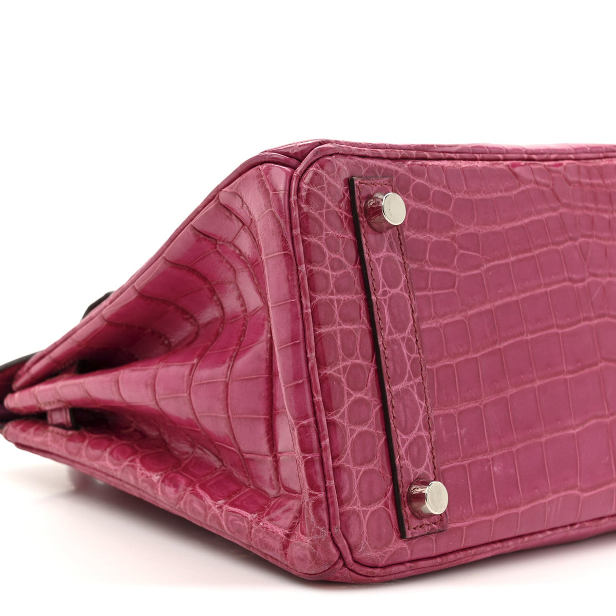 Shiny Niloticus Crocodile Birkin 25 Rose Handbag