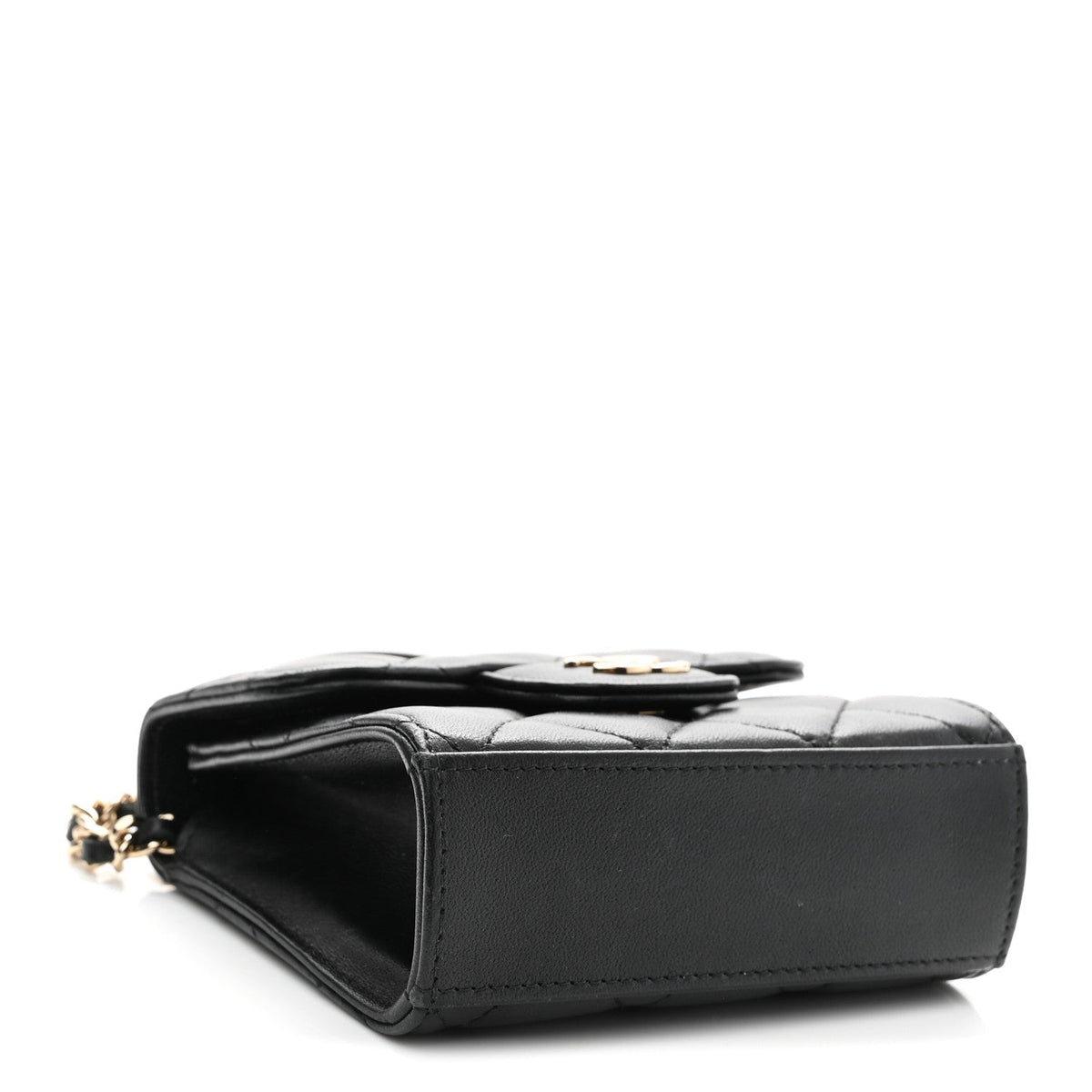 Quilted Lambskin Clutch Bag - Black