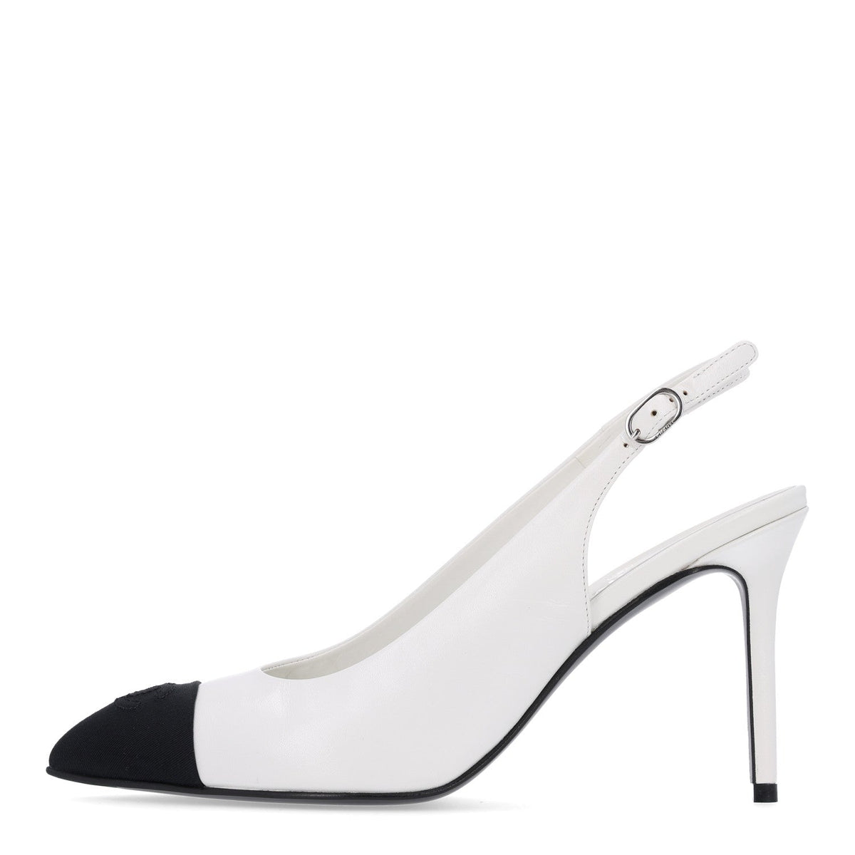 Chanel Goatskin Grosgrain CC Pointed Women's Slingback Pumps