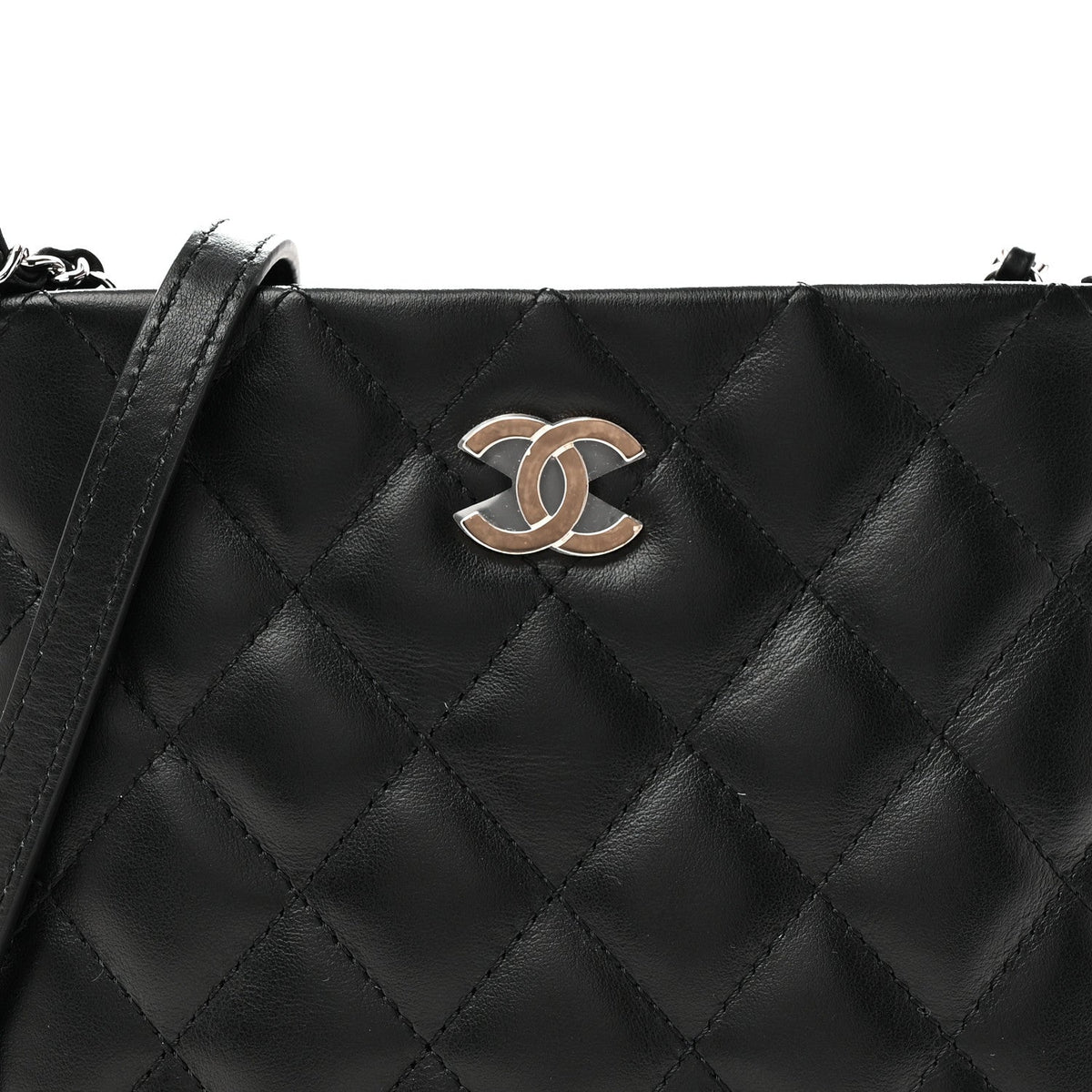 Quilted Lambskin Crossbody Bag - Black