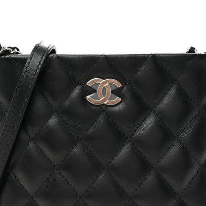 Quilted Lambskin Crossbody Bag - Black