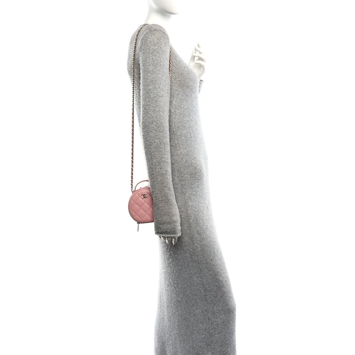 Quilted Caviar Handbag - Pink