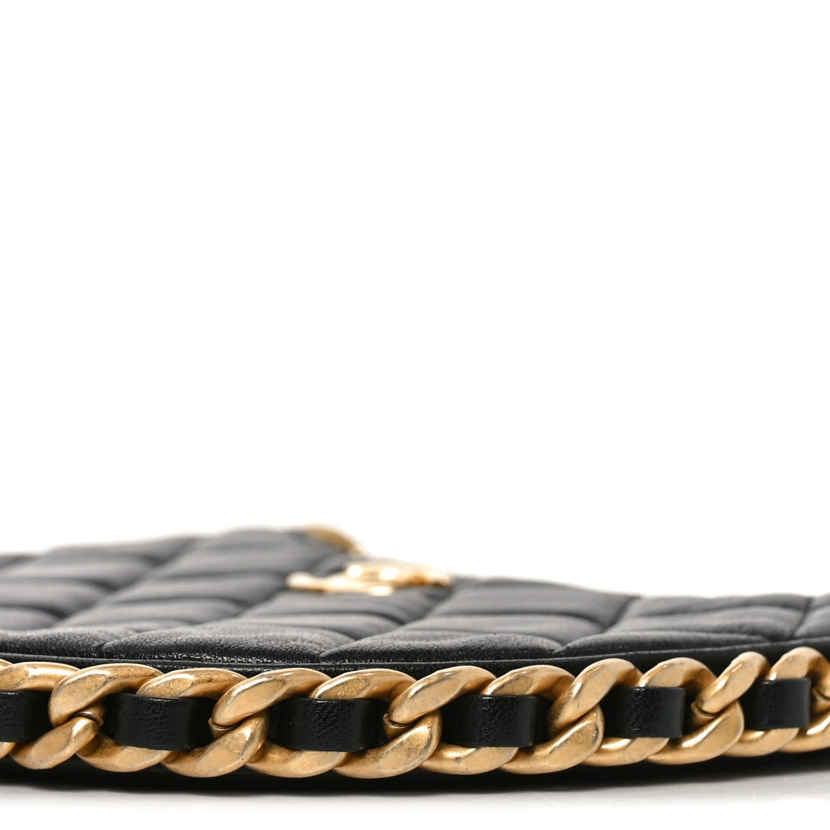 Small Quilted Lambskin Hobo Bag - Black