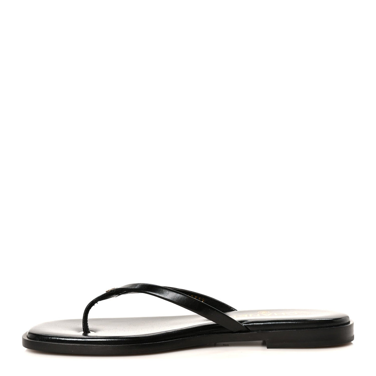 Goatskin CC Times Square Thong Sandals Black