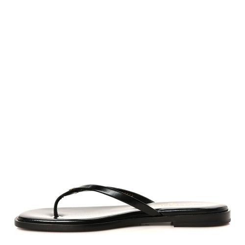 Goatskin CC Times Square Thong Sandals Black