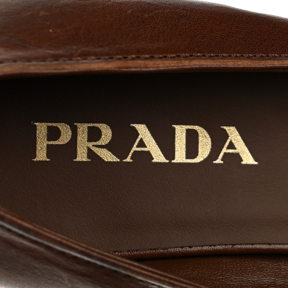 Prada Vitello Women's Old Bow Loafers 39 Cacao