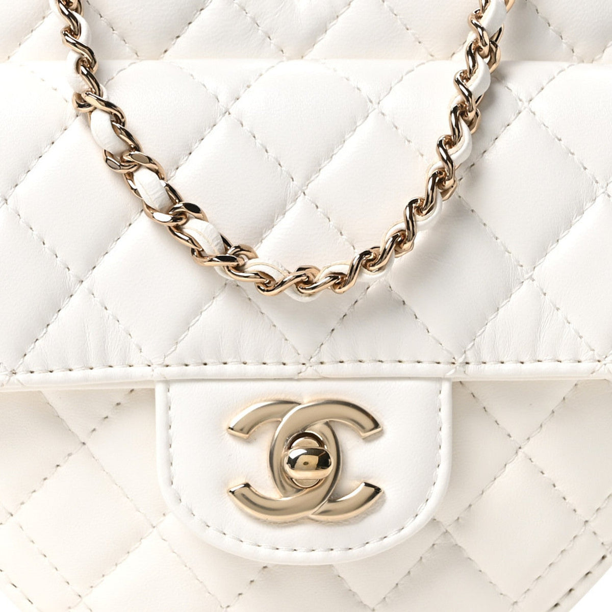 Quilted Lambskin Handbag - White