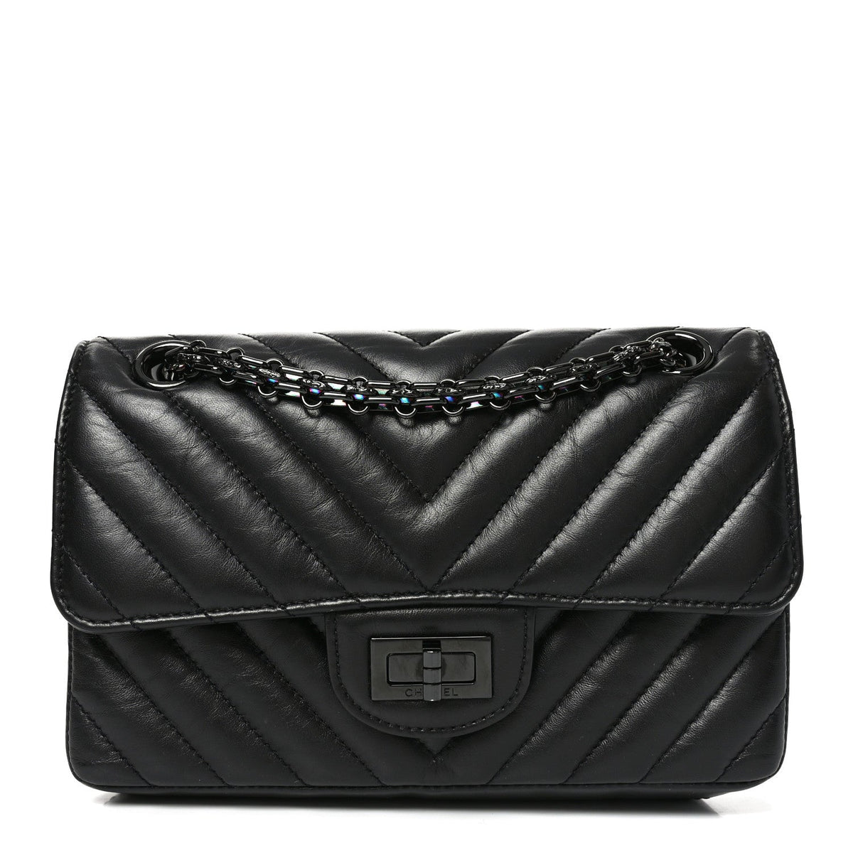 Mini Quilted Calfskin Flap Shoulder Bag - Black