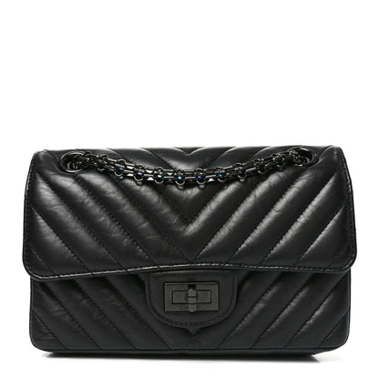 Mini Quilted Calfskin Flap Shoulder Bag - Black