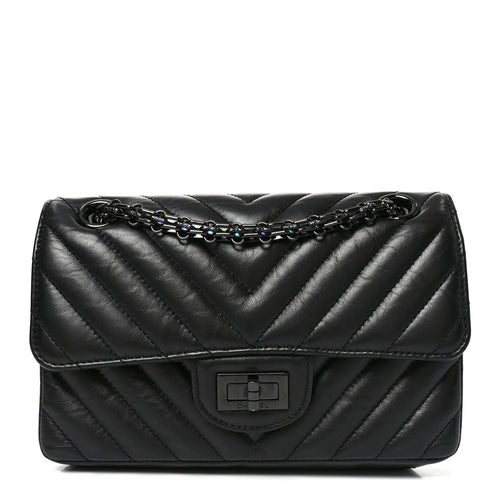 Mini Quilted Calfskin Flap Shoulder Bag - Black