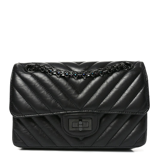Mini Quilted Calfskin Flap Shoulder Bag - Black
