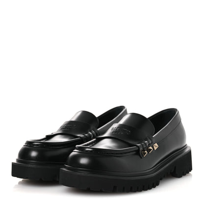 Valentino Garavani Calfskin Women's Rockstud Loafers 35 Black