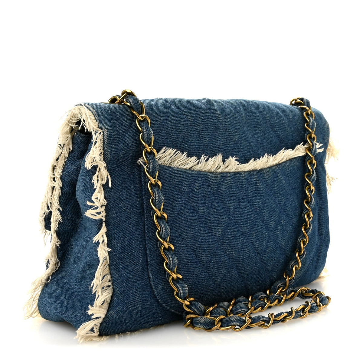 Quilted Flap Shoulder Bag - Blue