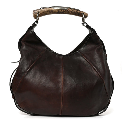 Medium Leather Handbag - Brown