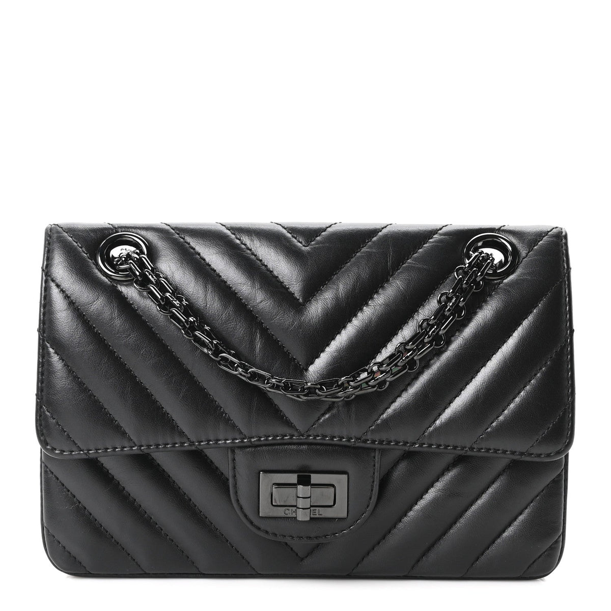 Mini Quilted Calfskin Flap Shoulder Bag - Black