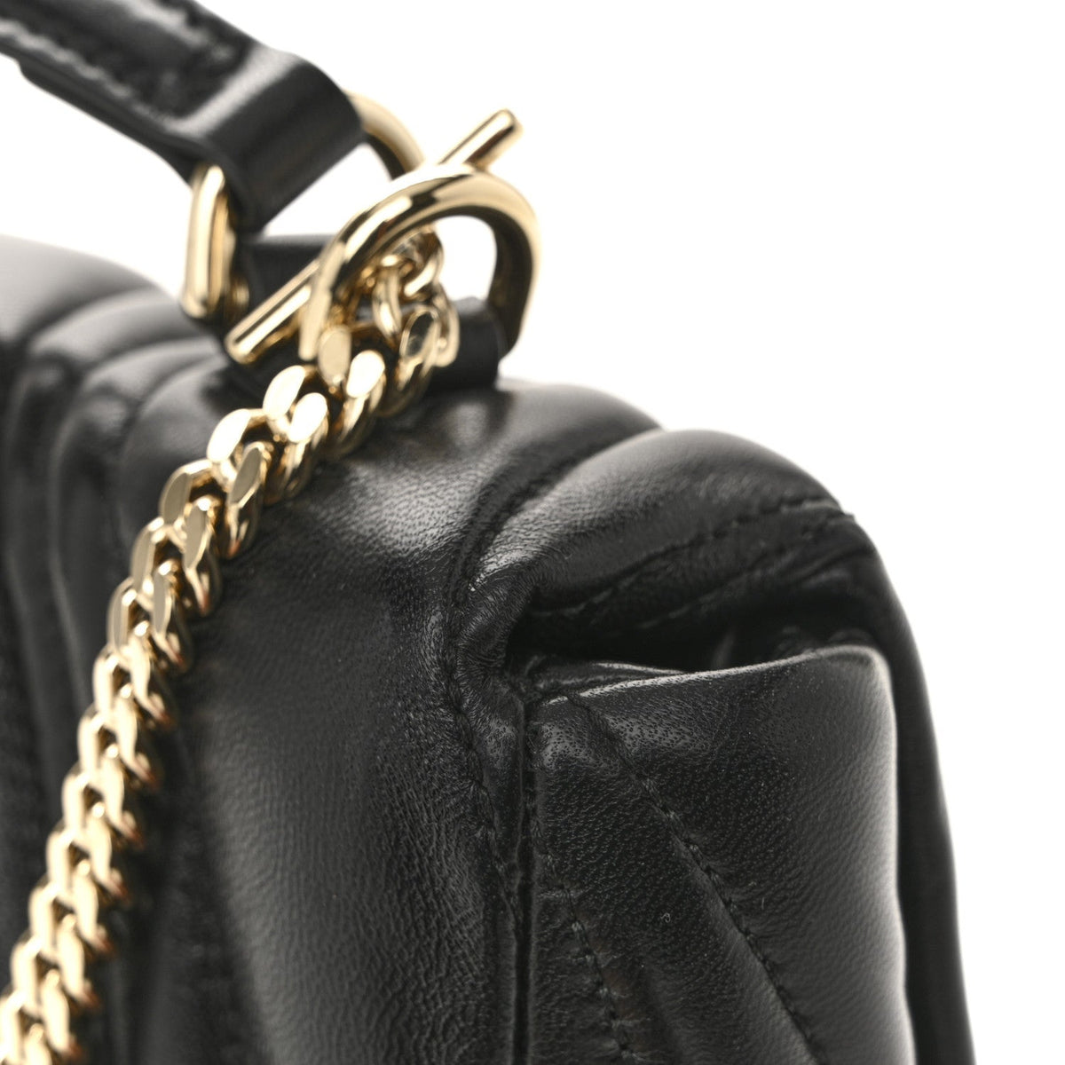 Mini Quilted Lambskin Shoulder Bag - Black